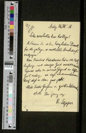 Postkarte an Arthur Wichmann