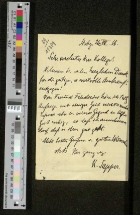 Postkarte an Arthur Wichmann