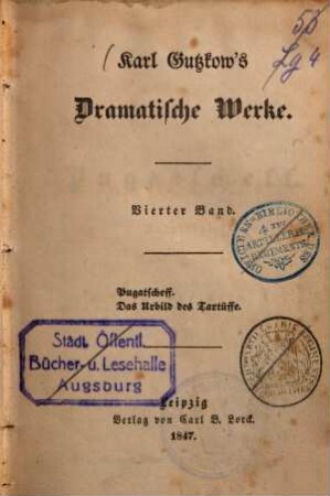 Karl Gutzkow's Dramatische Werke, 4. Pugatscheff