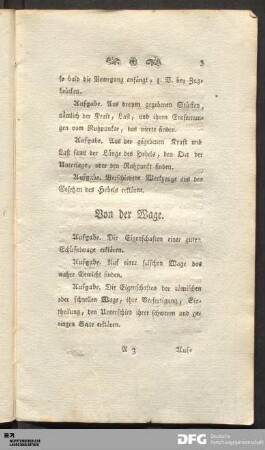 Von der Wage.
