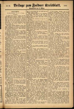 Zweite Ausgabe vom Samstag, den 05. März 1898.
