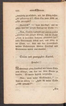 Sieben und zwanzigstes Kapitel. Freude!!!