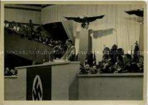 Adolf Hitler spricht im Sportpalast zum Sudetenland
