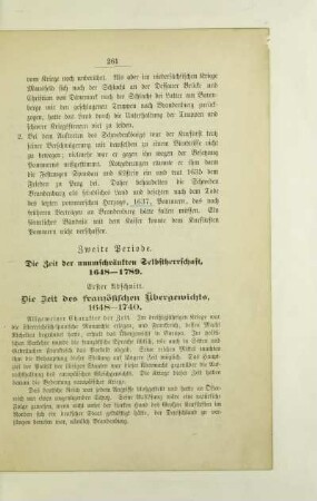 Zweite Periode. Die Zeit der unumschränkten Selbstherrschaft, 1648-1789