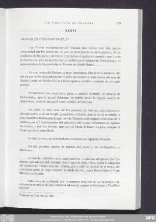 XXXVI Fiestas En Constantinopla.
