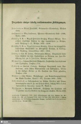 II. Verzeichnis einiger häufig vorkommenden Abkürzungen