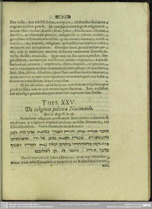 Thes. XXV. De religione poitica Naamanis