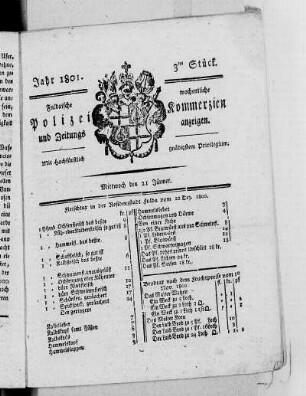 3tes Stück, Ausgabe vom 21. Januar 1801