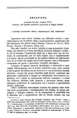 587-596, Relazione: I fattori endocrini nella personalità del criminale