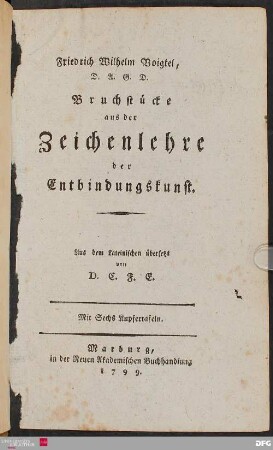 Bruchstücke aus der Zeichenlehre der Entbindungskunst
