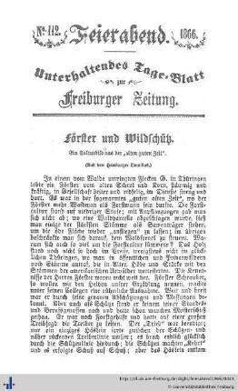 (Nr. 112 - 116) Förster und Wildschütz