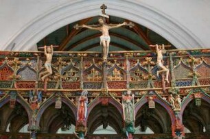 Frankreich. Bretagne. Morbihan. Chapelle Saint Fiacre. 15 Jahrhundert. Spätgotischer Lettner