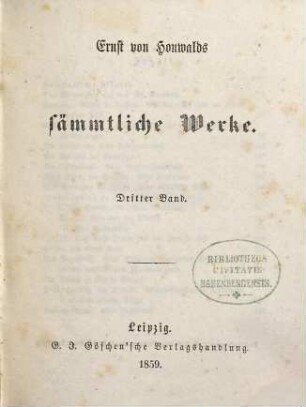 Ernst von Houwalds sämmtliche Werke, 3