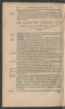 In Librium XXIIII. Qui Ab Decadis Tertiae quartus Dicitur, Annotationes.