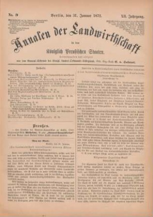 No. 9. Berlin, den 31. Januar 1872. XII. Jahrgang.