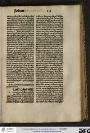 Tertia pars misse de silentio post dominicam orationem.