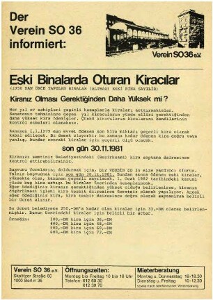Flugschrift: Der Verein SO 36 informiert, 1981