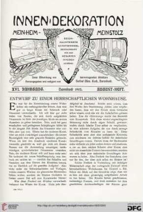 Entwurf zu einem Herrschaftlichen Wohnhause