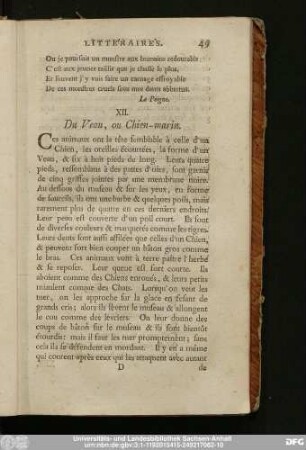 XII. Du Veau, ou Chien-marin.