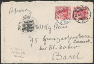 Brief von Dora Hitz an Wilhelm Stein