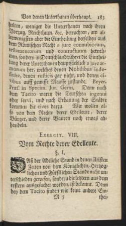 Exercit. VIII. Vom Rechte derer Edelleute.