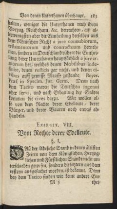Exercit. VIII. Vom Rechte derer Edelleute.
