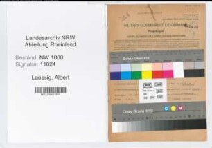 Entnazifizierung Albert Laessig, geb. 19.03.1901 (Oberinspektor)