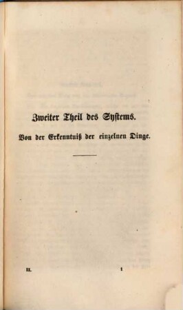 System der Logik und der Metaphysik, 2