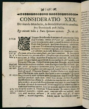 236-245, CONSIDERATIO XXX. De vitando Mendacio, & dicenda Veritate in omnibus.