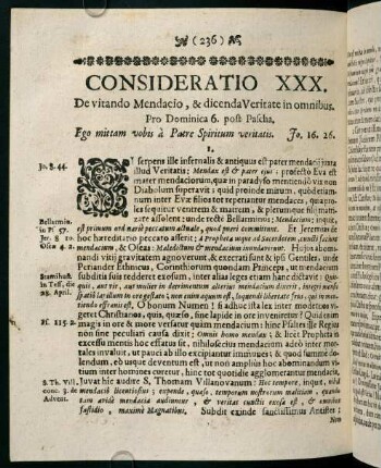 236-245, CONSIDERATIO XXX. De vitando Mendacio, & dicenda Veritate in omnibus.