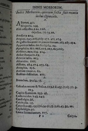 Index Morborum, quorum facta fuit mentio in hoc Opusculo.