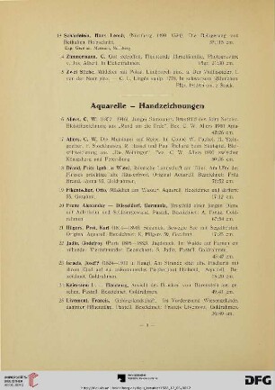 Aquarelle- Handzeichnungen (Nr. 16-34)