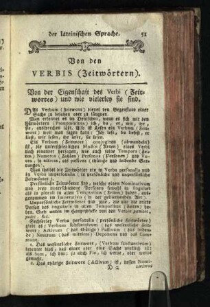 Von den Verbis: Zeitwoertern