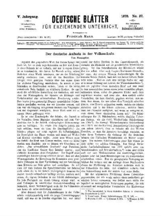 Der deutsche Aufsatz in der Volksschule