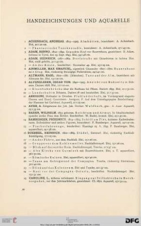Handzeichnungen und Aquarelle (Nr. 1-528)