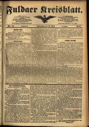 Ausgabe vom Donnerstag, den 23. April 1908.