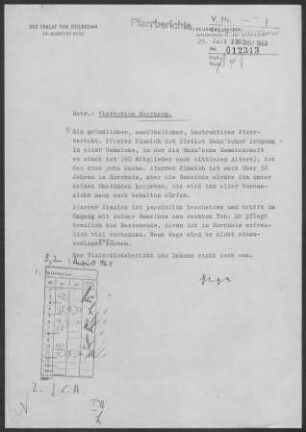 Horrheim: Pfarrbericht 1963
