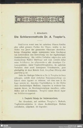 1. Toepler´s Princip der Schlierenmethode