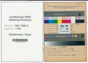 Entnazifizierung Paula Sondermann , geb. 22.07.1913 ()