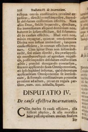 226-306, Disputatio IV.