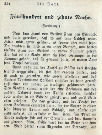 Fünfhundert und zehnte Nacht