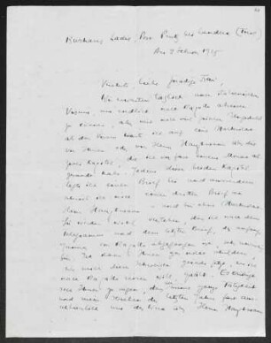 Brief von Joseph Chapiro an Margarete Hauptmann