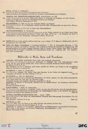 Bildwerke in Holz, Stein und Terrakotta (Nr. 389-419)