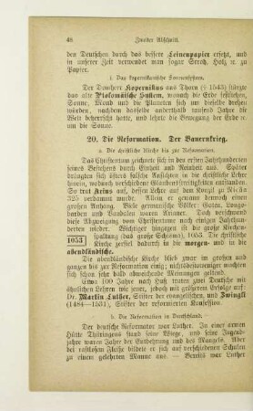 20. Die Reformation. Der Bauernkrieg