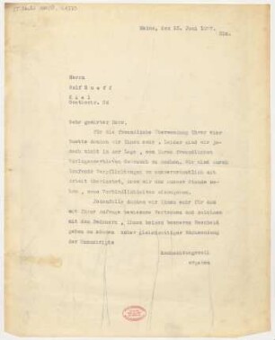 Brief an Rudolf Käser : 15.06.1927