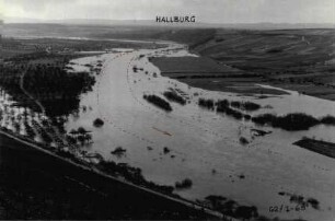 Staustufe Gerlachshausen-Volkach/Main bei Hochwasser