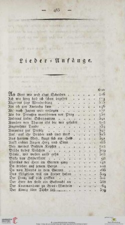 Lieder - Anfänge