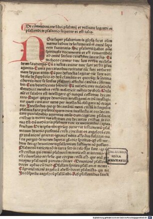 De co[m]mendatione libri psalterij et vtilitate legendi et psallendi in psalterio sequitur et est talis : [Deutsche Bearbeitung und Vorreden von Heinrich von Mügeln]