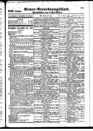 960. Ausgabe. Mittwoch, 3. Mai 1916