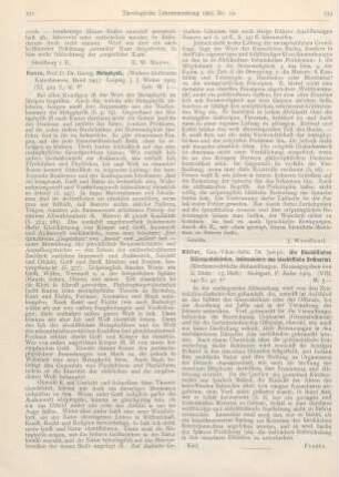 531-532 [Rezension] Runze, Georg, Mataphysik
